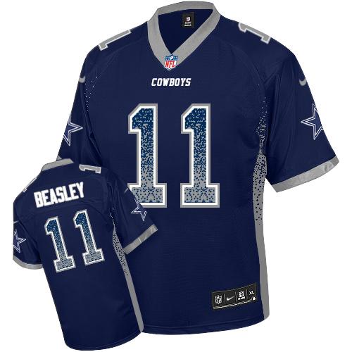 Nike Cowboys #11 Cole Beasley Navy Blue Team Color Men's Stitched NFL Elite Drift Fashion Jersey - Click Image to Close